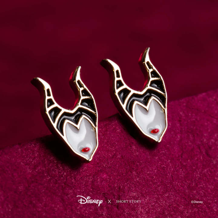 Maleficent Face earrings close up